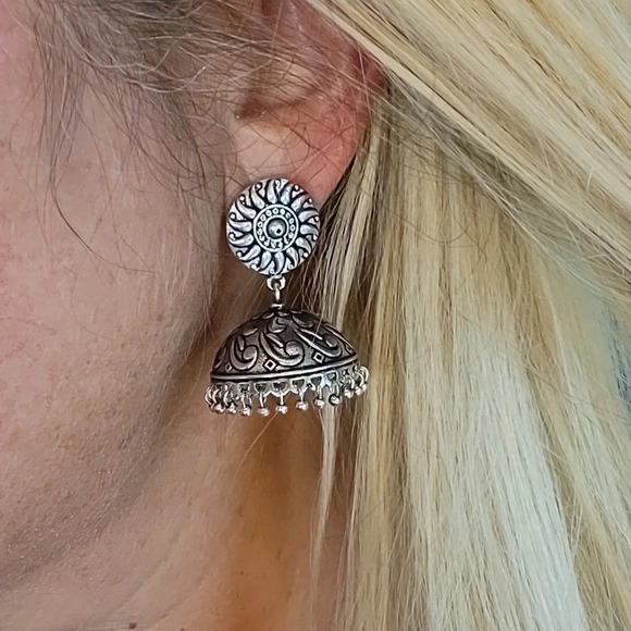 🔥LAST PAIR🔥 Bohemian Sunflower Jhumka Drop Earrings - Picture 3 of 7